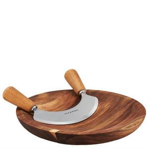 Cole & Mason Ashden Acacia Mezzaluna Hachoir Herb & Chopping Board